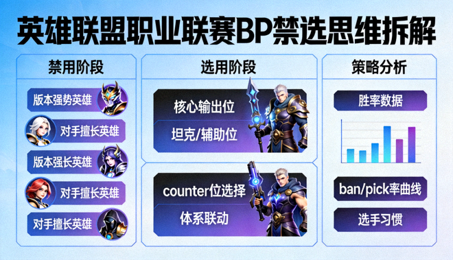 英雄联盟职业联赛BP禁选思维拆解示意画面